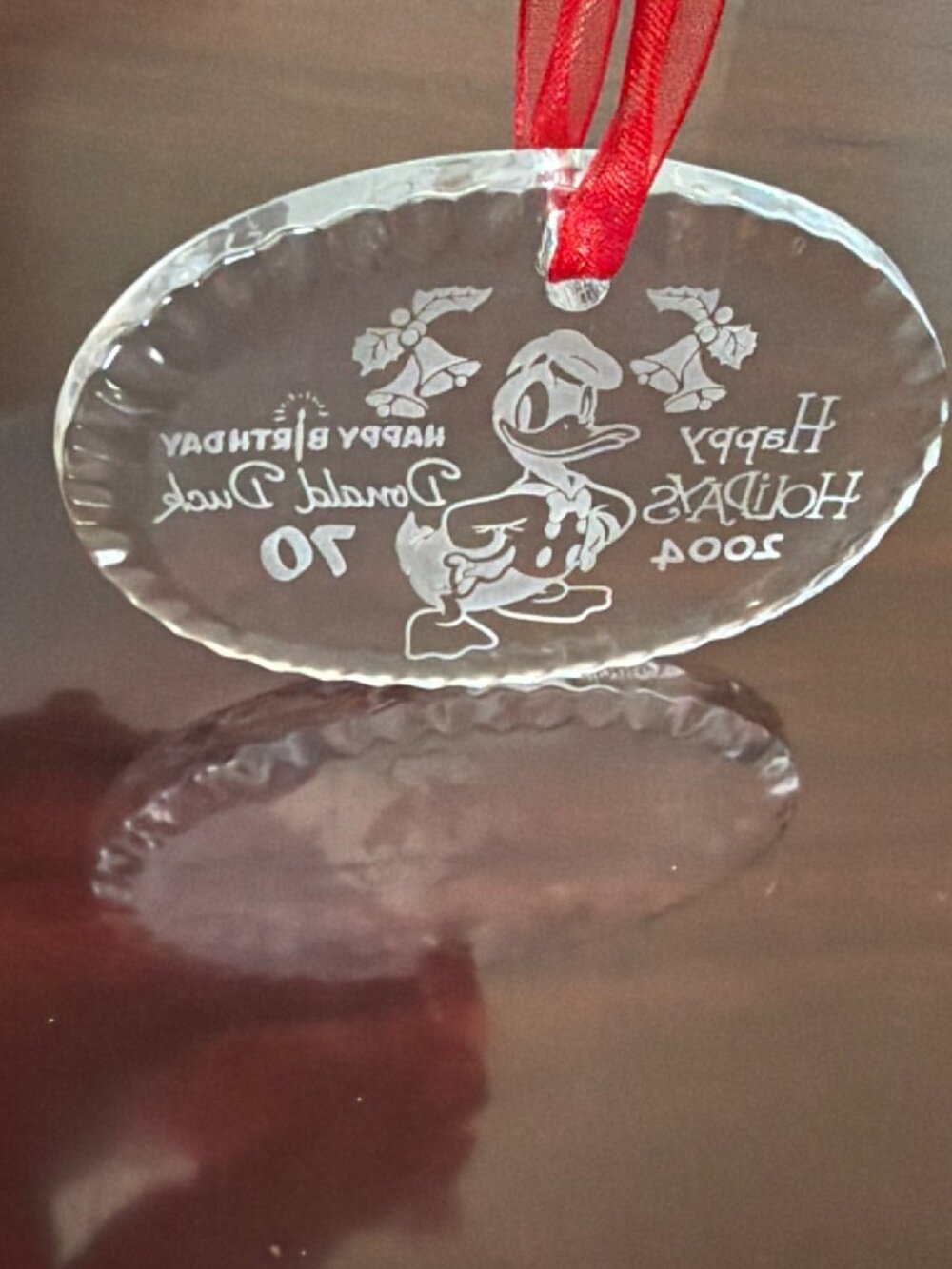 2004 Waterford Crystal Donald Duck 70th Birthday Ornament w/ Box & Pouch - Picture 4 of 8